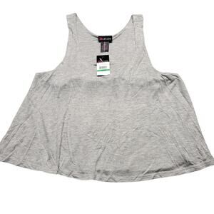 Ultra Flirt Gray Heather Tank NEW Classic Lightweight Sleeveless Scoop Womens L